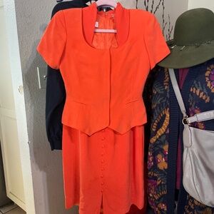 Dana Buchman Dresses Orange Silk Dress